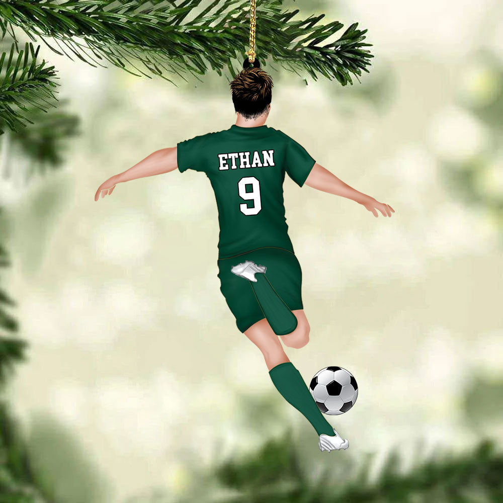 Personalized Soccer Player Christmas Acrylic Ornament