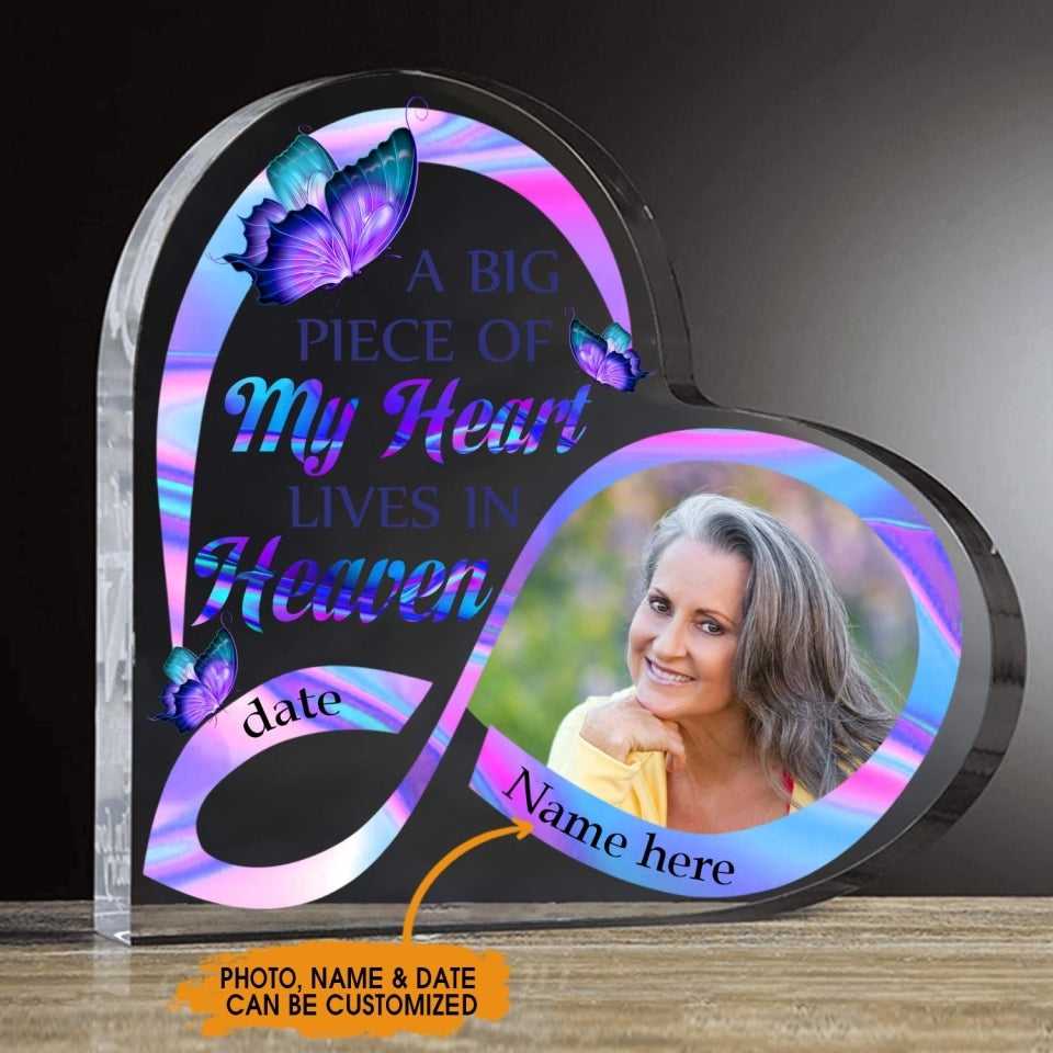 Personalized Memorial Gift A Big Piece Of My Heart Personalized Upload Photo Acrylic Plaque