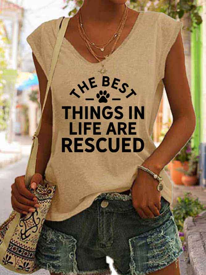 Women's The Best Things In Life Are Rescued Tank Top