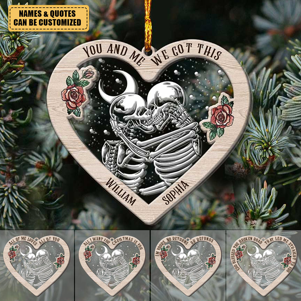 You And Me We Got This - Personalized Christmas Skull Layers Mix Ornament