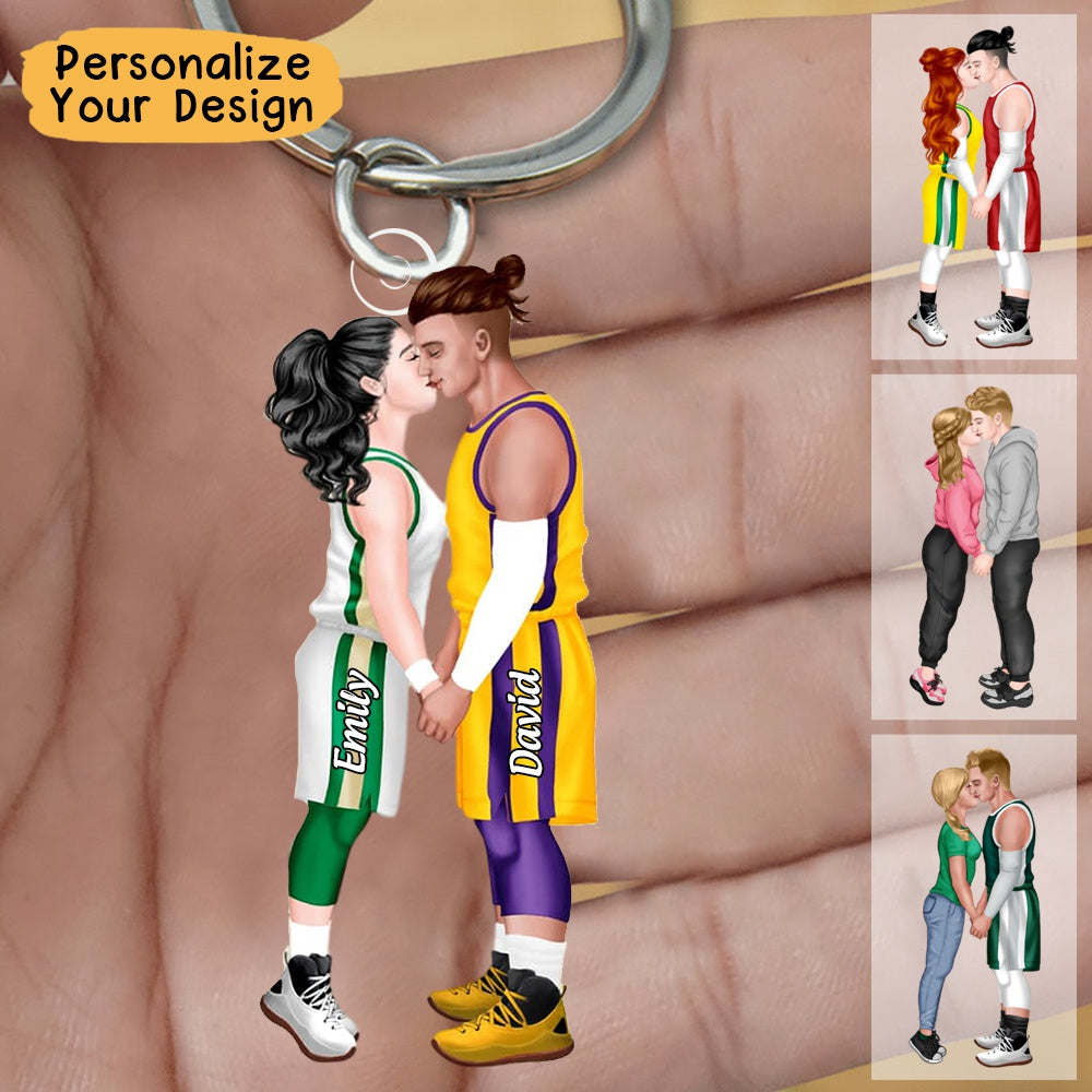 Personalized Acrylic Keychain - Gift For Basketball Couple
