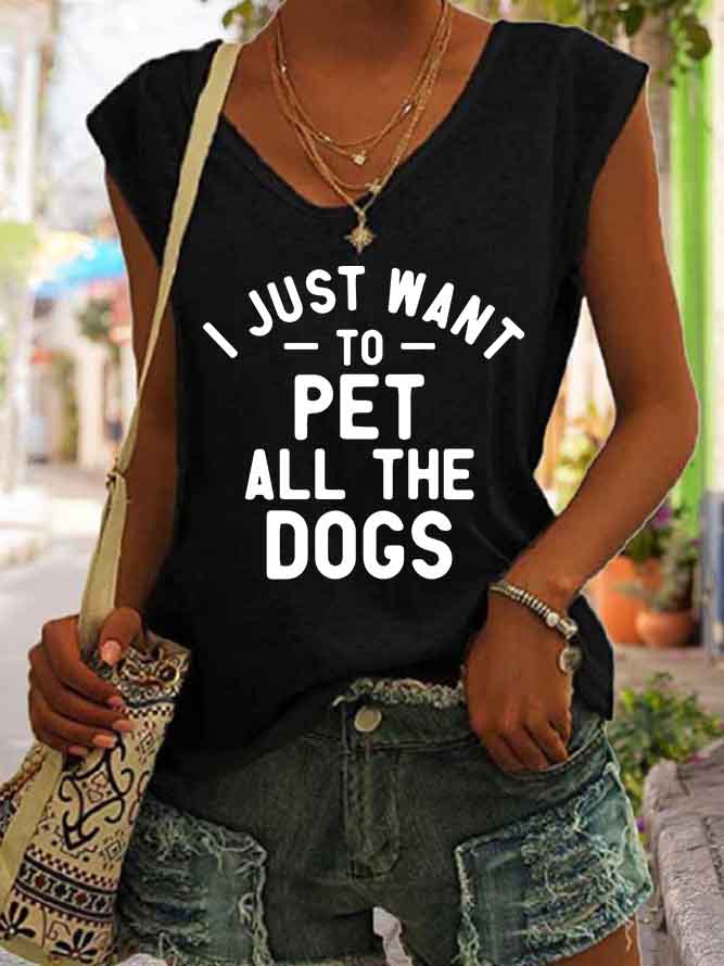 Women's I Just Want To Pet All The Dogs Tank Top