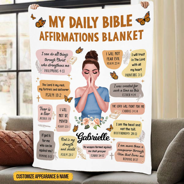 Personalized Blanket - Christian Bible Verse Affirmations