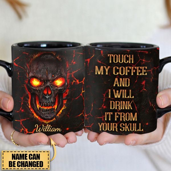PERSONALIZED SKULL CERAMIC MUG-I WILL DRINK IT FROM YOUR SKULL