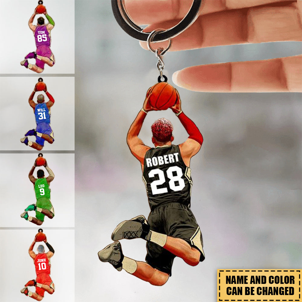 Personalized Basketball Player Keychain,Gift For Basketball Lover