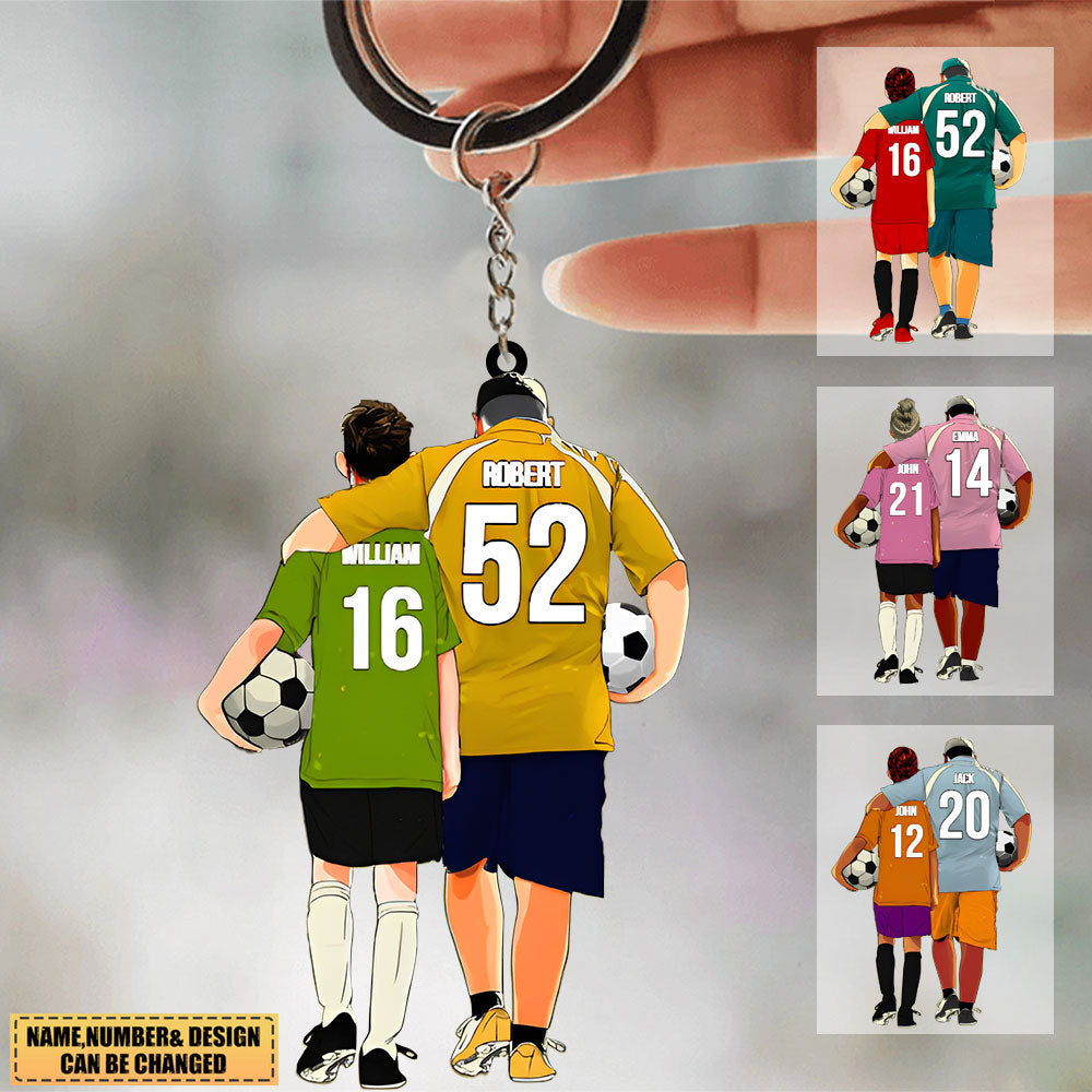 Personalized Soccer Player Gift For Dad, Son, Coach Acrylic Keychain