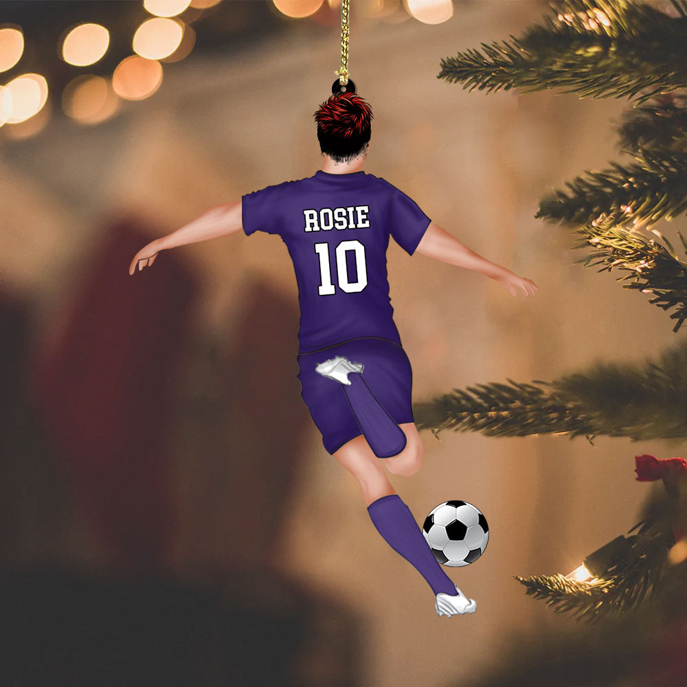 Personalized Soccer Player Christmas Acrylic Ornament