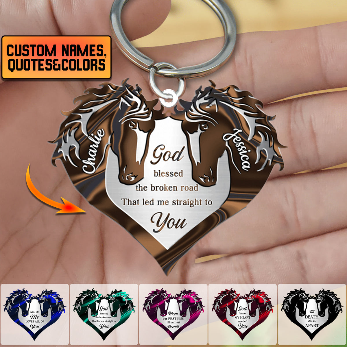 Horses For Couple Personalized Acrylic Keychain