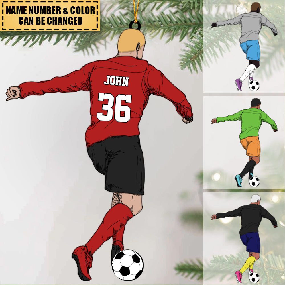 Personalized Soccer Player Christmas Acrylic Ornament