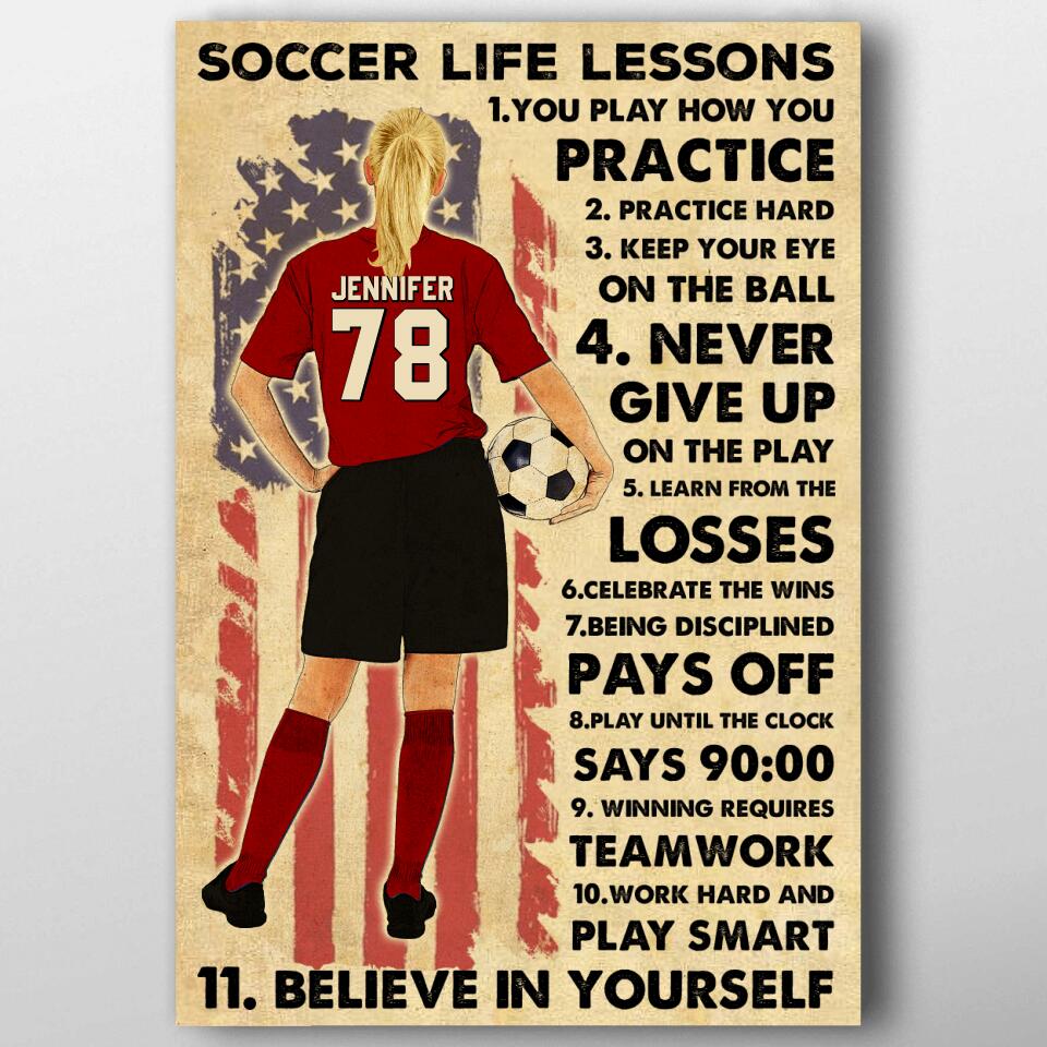Custom Personalized Soccer Poster,Vintage Style