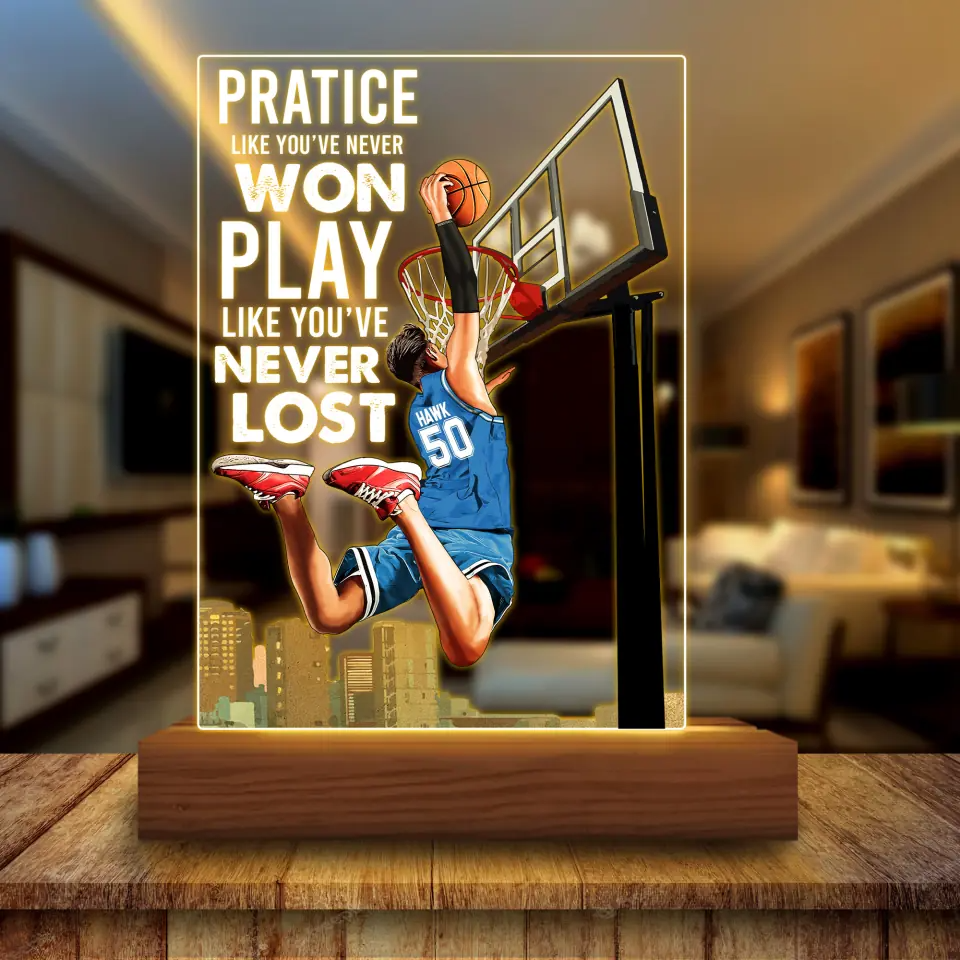 Custom Personalized Basketball Led Night Light, Sport Gifts For Son, Basketball Lover Gifts