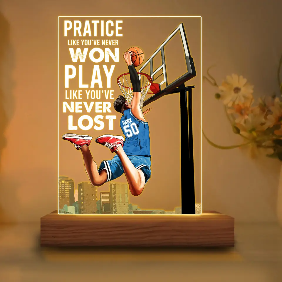 Custom Personalized Basketball Led Night Light, Sport Gifts For Son, Basketball Lover Gifts