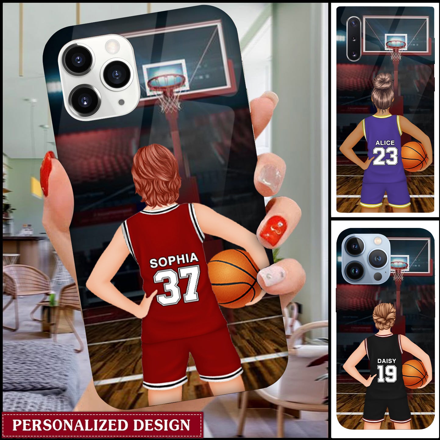 Personalized Basketball Female Player Phone Case, Gift For Basketball Lovers