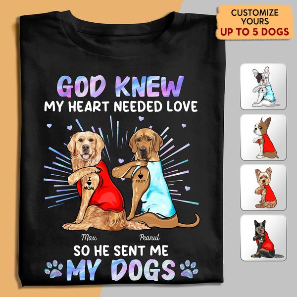 God Sent Me My Dogs Dog Personalized Shirt, Mother’s Day Gift for Dog Lovers, Dog Dad, Dog Mom