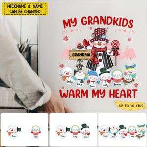 My Grandkids Warm My Heart- Personalized Christmas Sticker