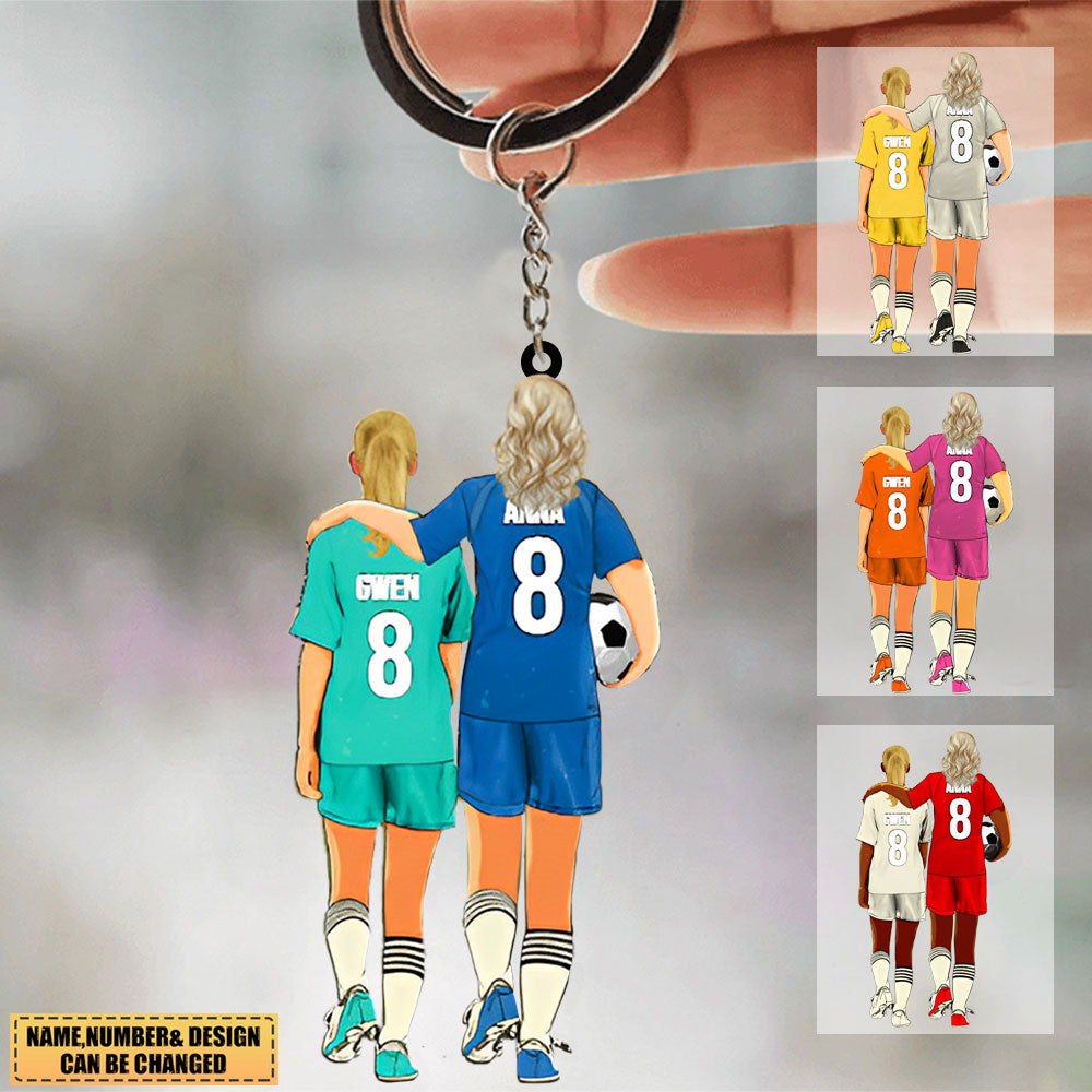 Personalized Soccer Acrylic Keychain - Gift For Soccer Player,Mom, Daughter, Coach