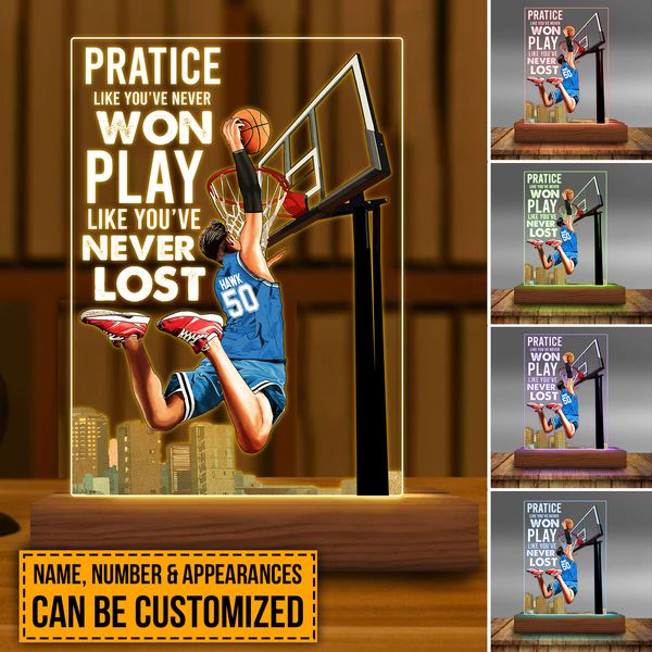 Custom Personalized Basketball Led Night Light, Sport Gifts For Son, Basketball Lover Gifts