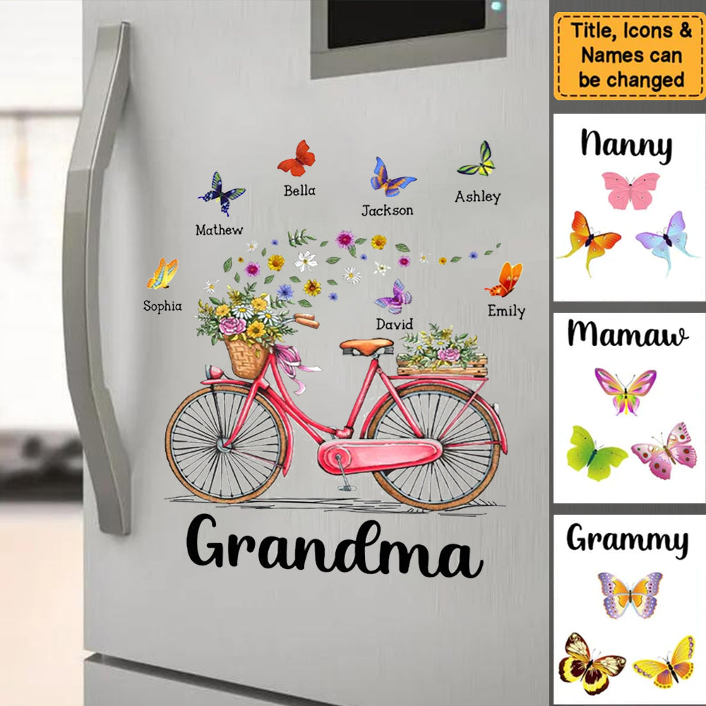 Gift for Grandma Bicycle With Flowers Sticker