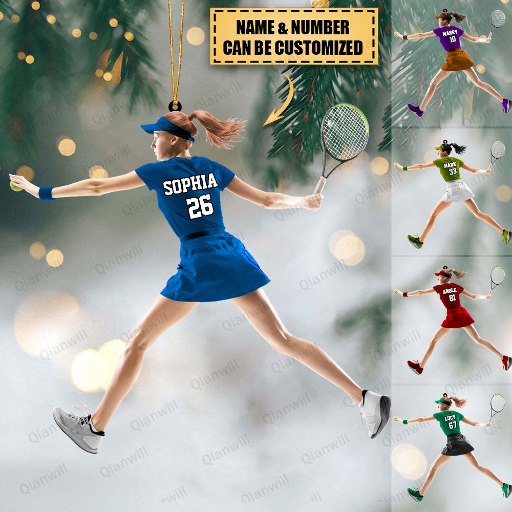 Personalized Tennis Player Christmas Acrylic Ornament - Great Gift For Tennis Lovers