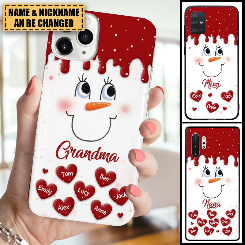 Cute Snow my Grandma Mom Little Heart Kids Personalized Christmas Phone Case