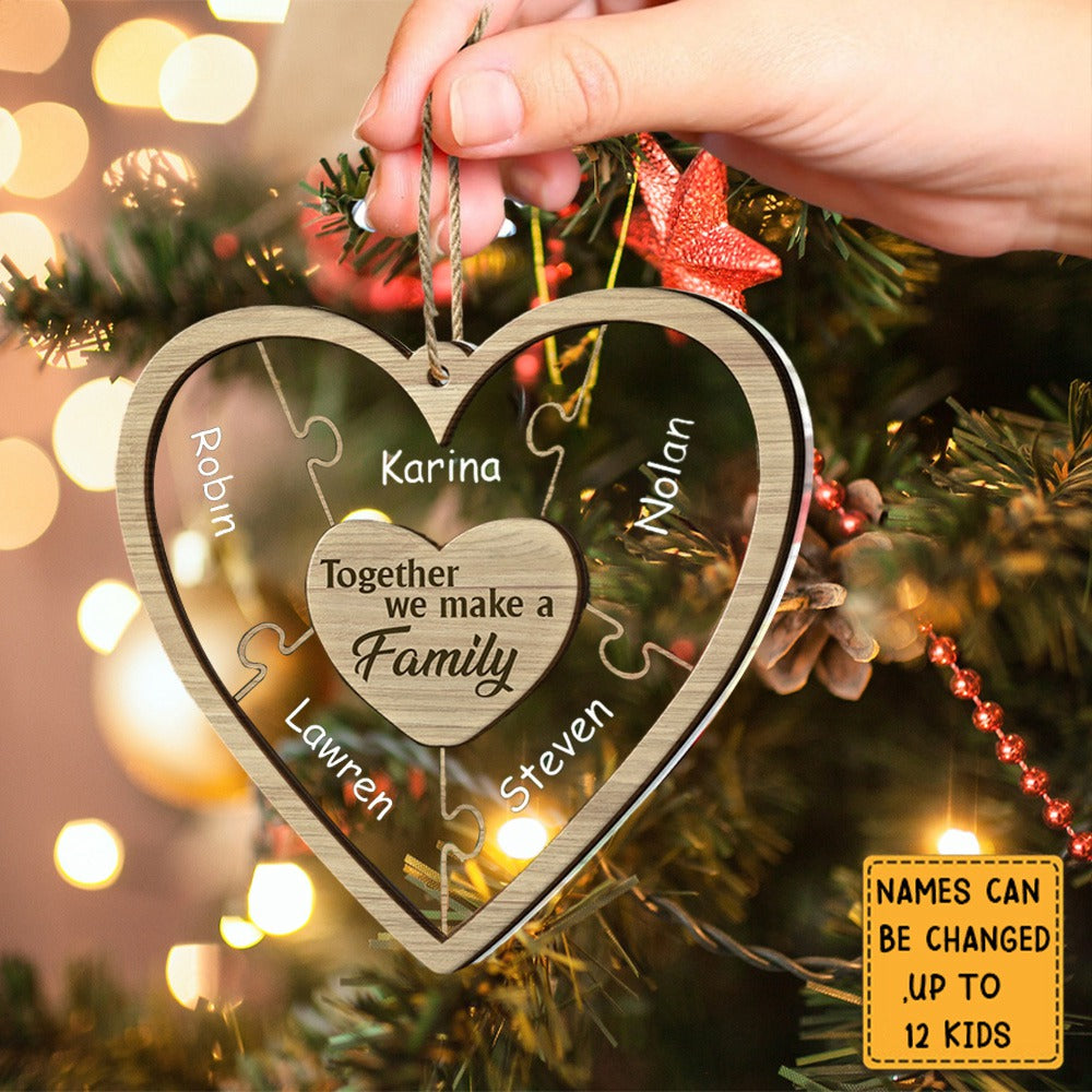 Christmas Puzzle Together We Make A Family Gift For Family Personalized Ornament