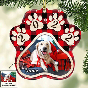 Christmas Dog Cat Photo Paw Ornament- Personalized Acrylic Ornament