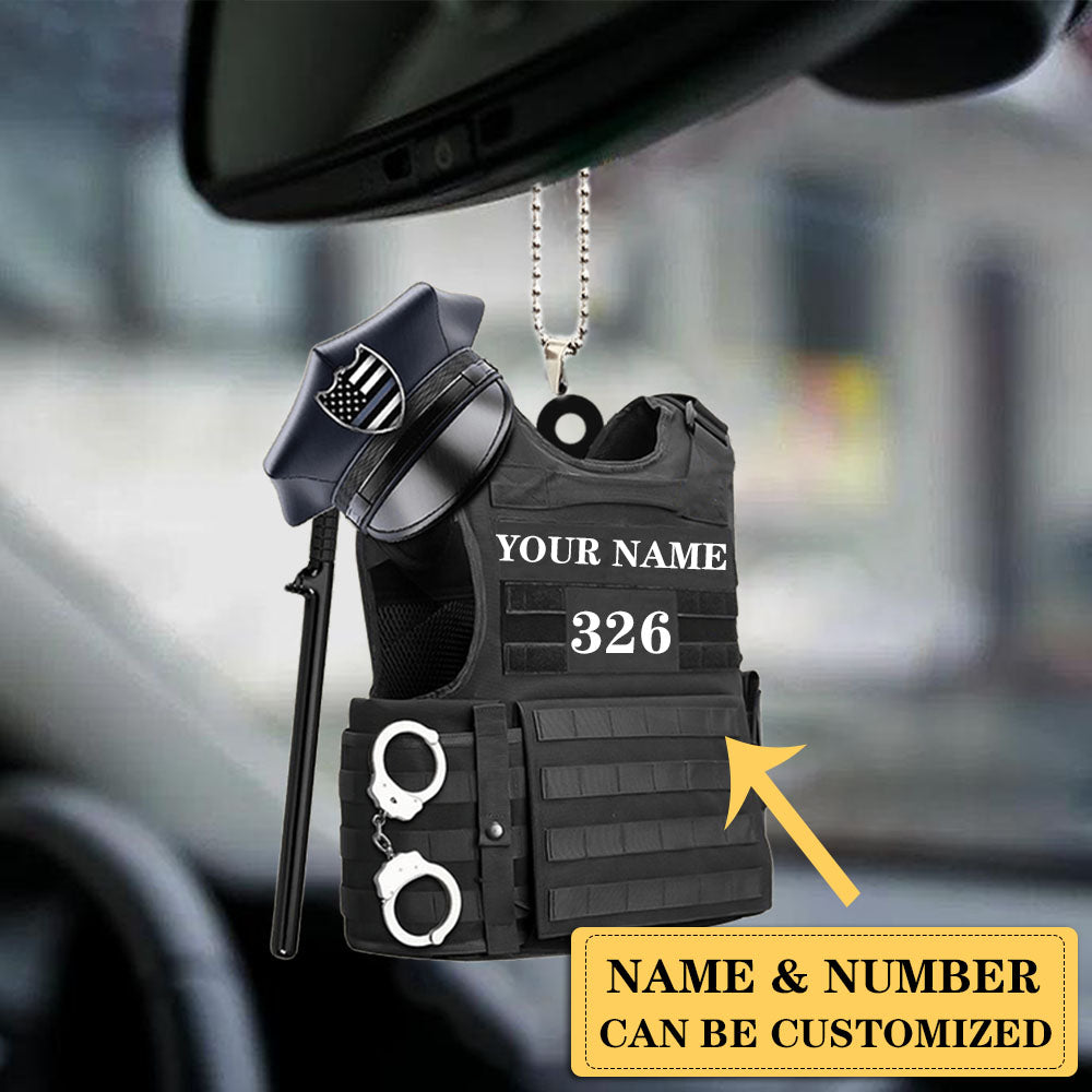 POLICE VEST FULL SET PERSONALIZED ACRYLIC ORNAMENT