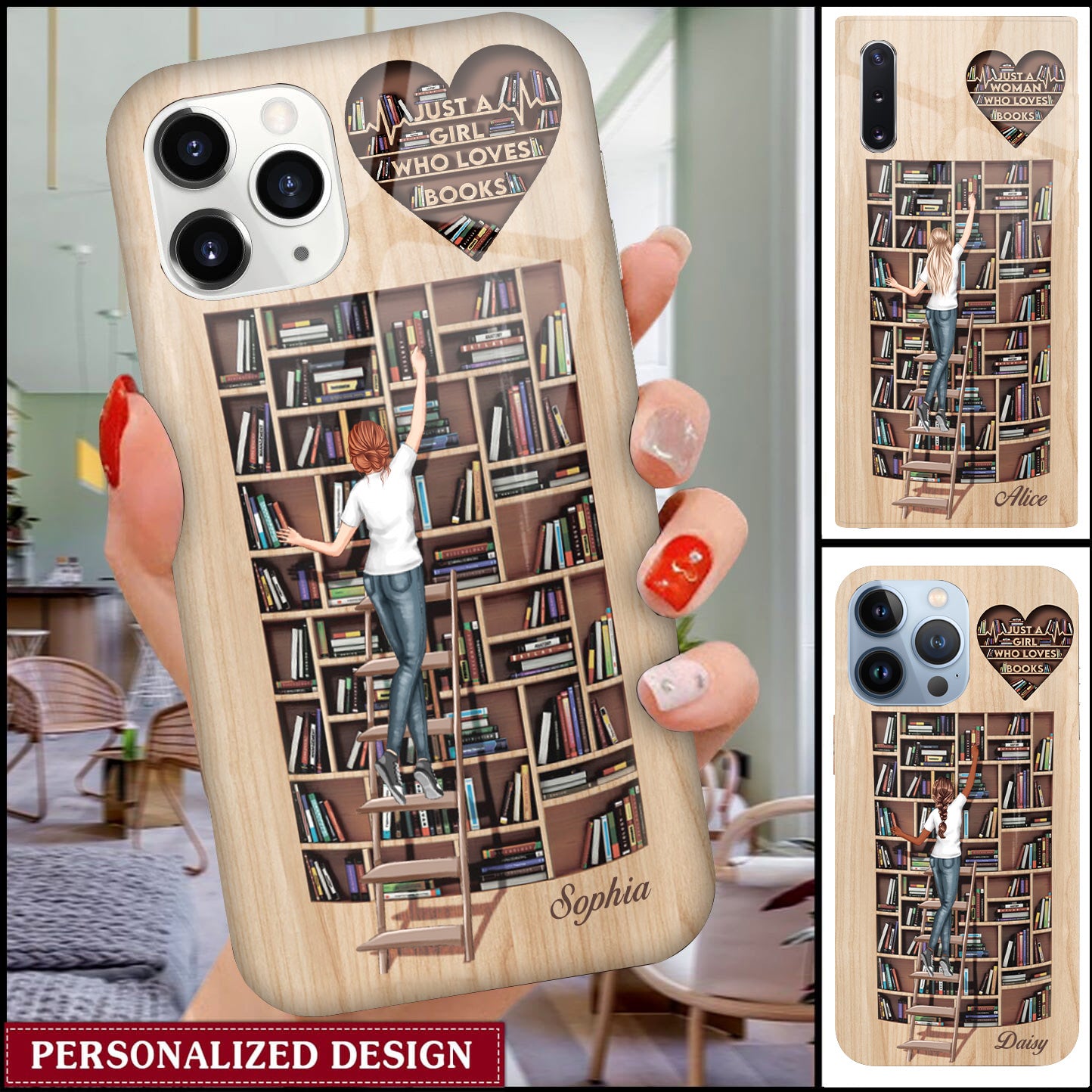 Just A Girl Who Loves Books - Personalized Phone Case,Birthday Gift For Book Lover