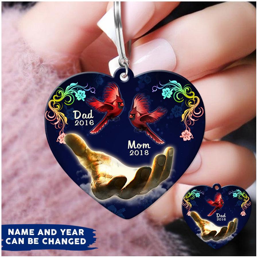 Memorial Dad & Mom Custom Name & The Year Acrylic Keychain