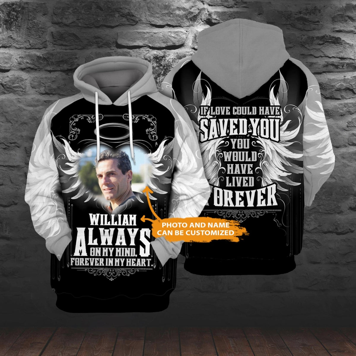 Personalized Memorial Hoodie Always On My Mind For Mom, Dad, Grandpa, Son, Daughter Custom Memorial Gift