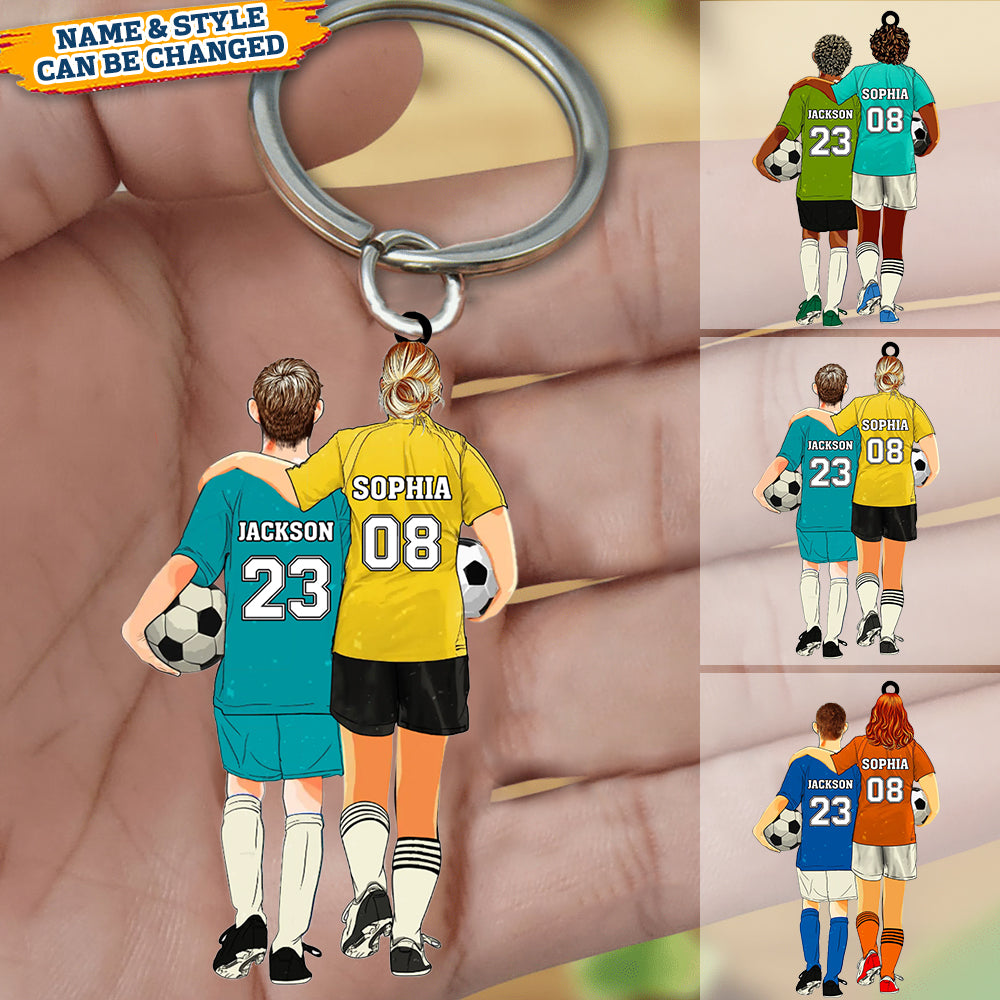 Personalized Soccer Player Gift For Mom, Son, Coach Acrylic Keychain