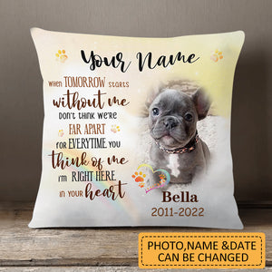 Dog Memo Photo In Your Heart ,Personalized Pillowcase - Gift For Dog Lover