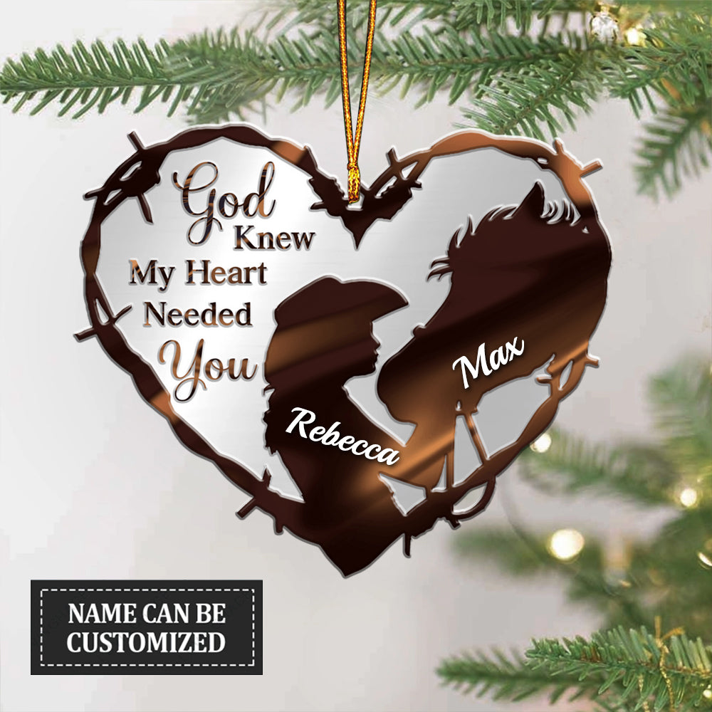 Horse Girl God Knew My Heart - Personalized Christmas Acrylic Ornament