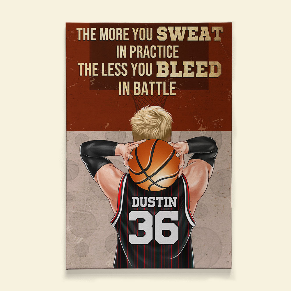 Personalized Basketball Player Poster - The More You Sweat In Practice