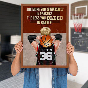 Personalized Basketball Player Poster - The More You Sweat In Practice