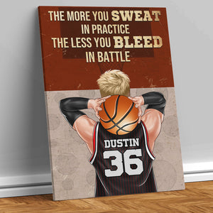 Personalized Basketball Player Poster - The More You Sweat In Practice