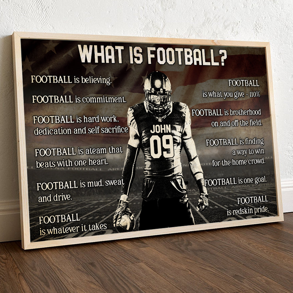 What Is Football Personalized Poster, Gift For Football Player
