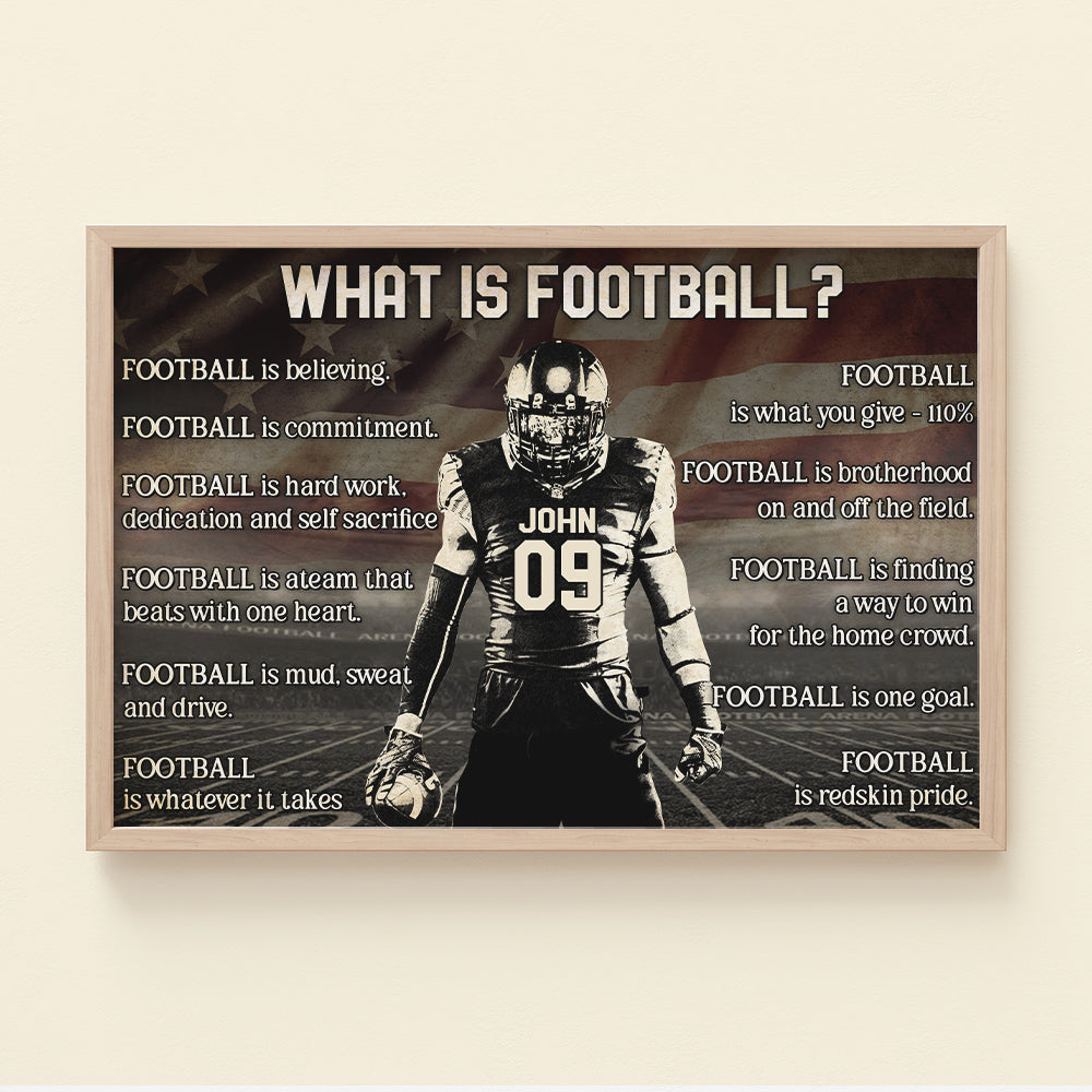 What Is Football Personalized Poster, Gift For Football Player