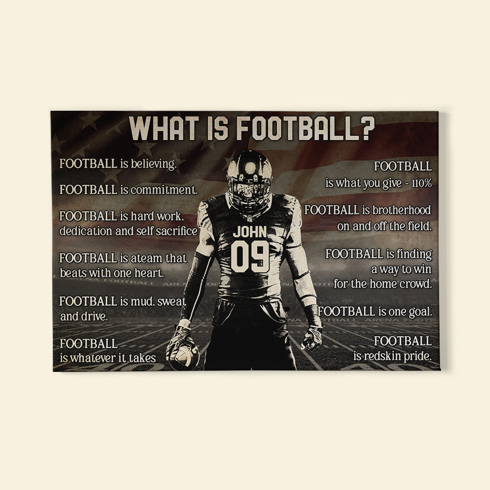 What Is Football Personalized Poster, Gift For Football Player