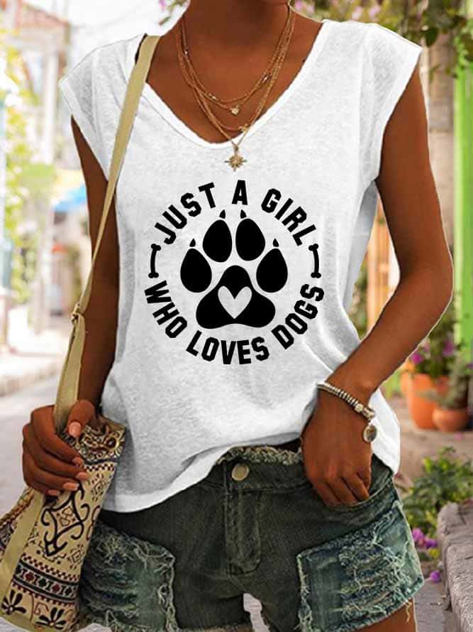 Women's Just A Girl Who Loves Dogs Tank Top