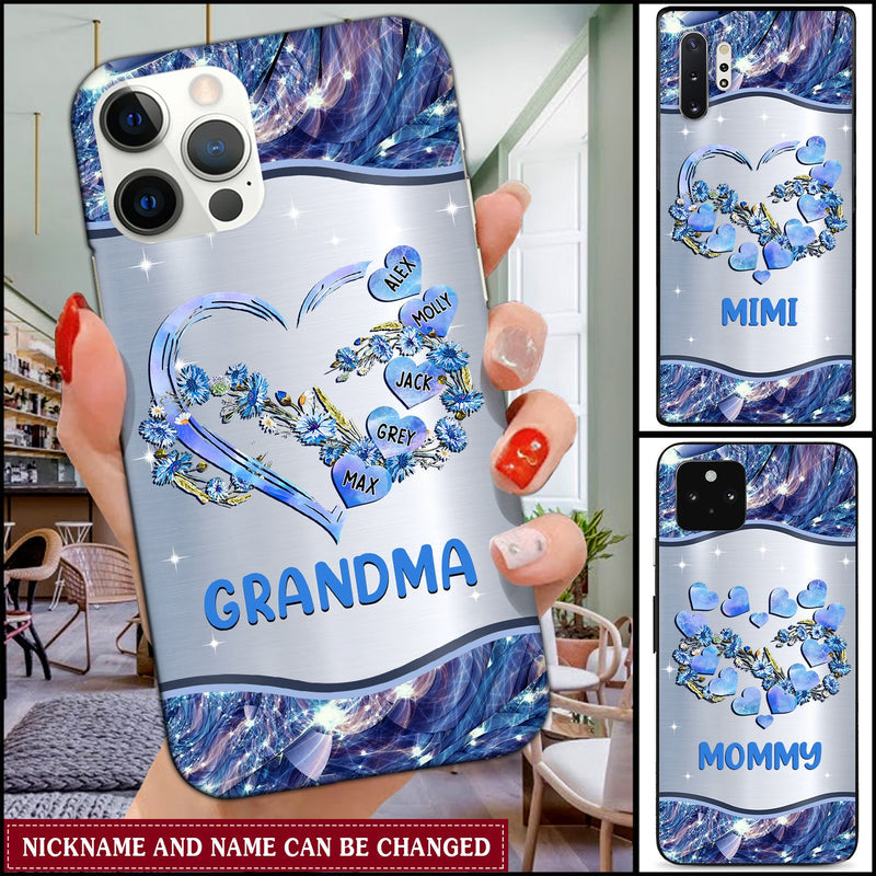 Personalized Nana Mom Heart Infinite Love Glass Phone case