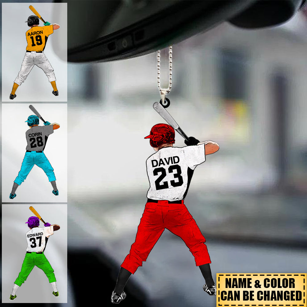 Personalized Baseball Player Acrylic Ornament - Gift For Baseball Lover