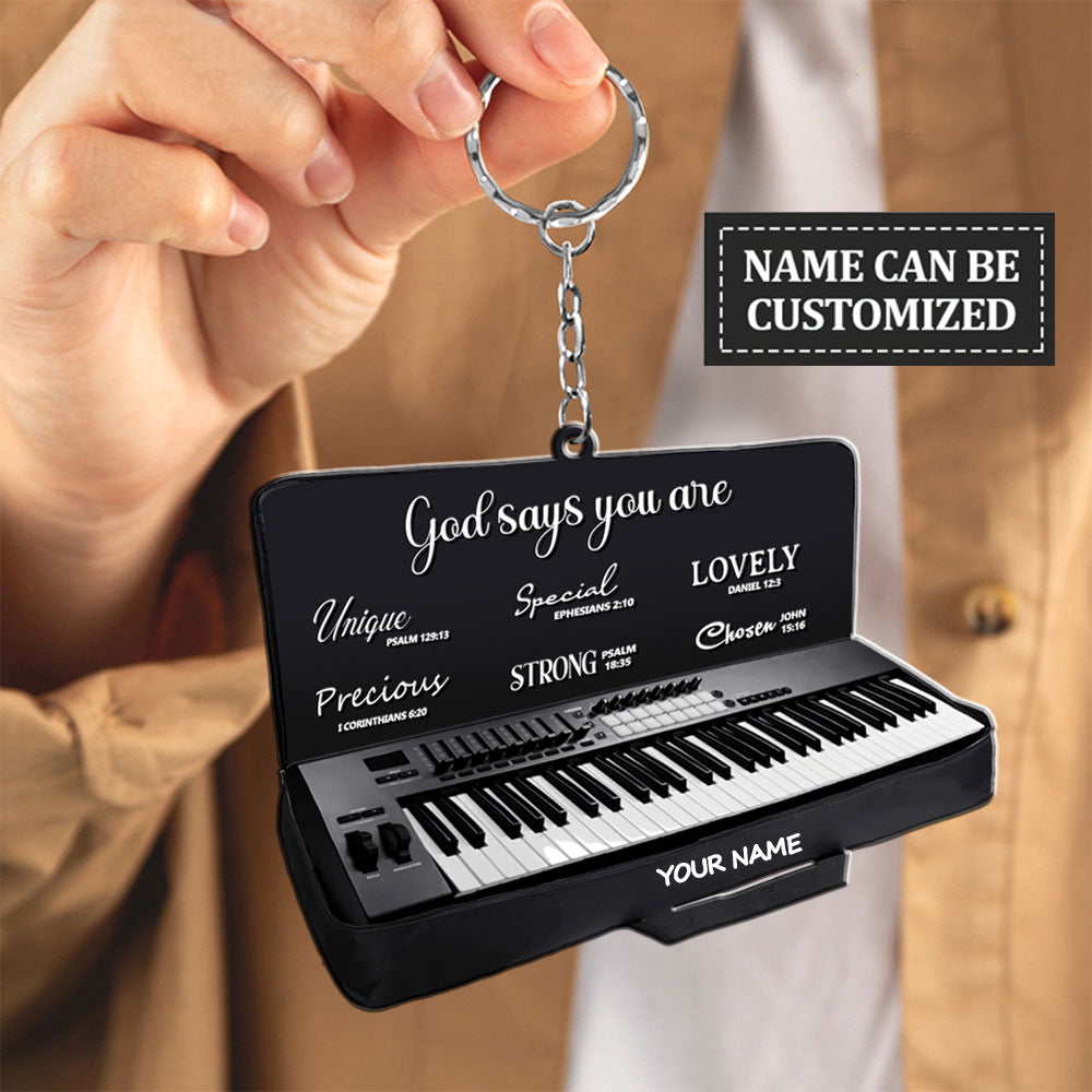Piano God Says You Are Personalized Acrylic Keychain