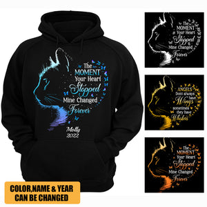 Memorial Gift For Cat Lover - The Moment Your Heart Stopped Mine Changed Forever-Personalized All Over Print Hoodie
