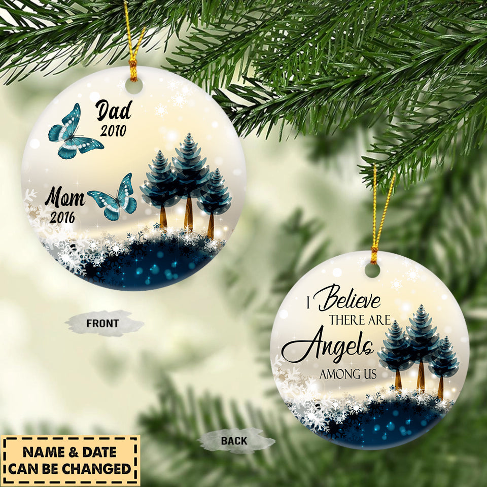 I Believe There Are Angels Among Us Personalized Circle Ornament