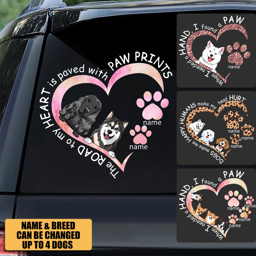 Paved With Paw Prints - Personalized Decal - Gift For Dog Mom Dog Lover