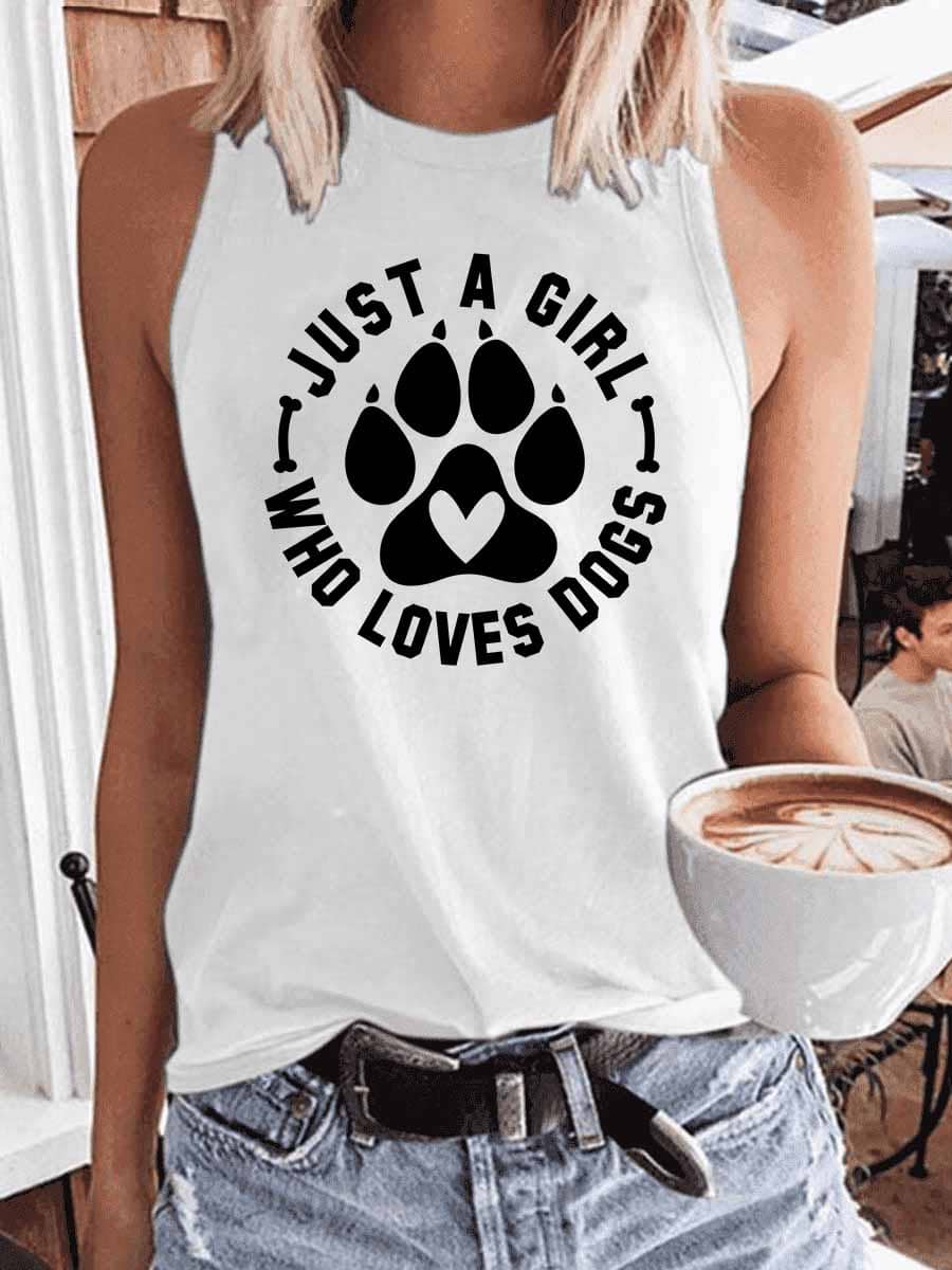 Women's Just A Girl Who Loves Dogs Tank Top