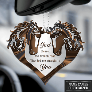 Couple Horse Heart God Blessed Personalized Ornament