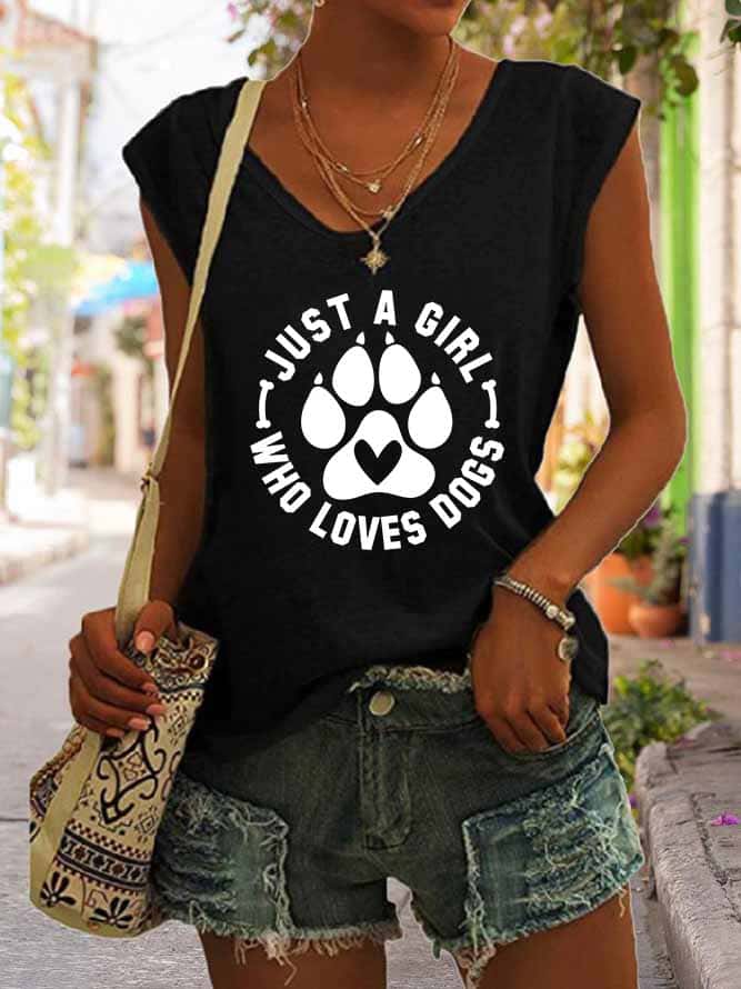 Women's Just A Girl Who Loves Dogs Tank Top