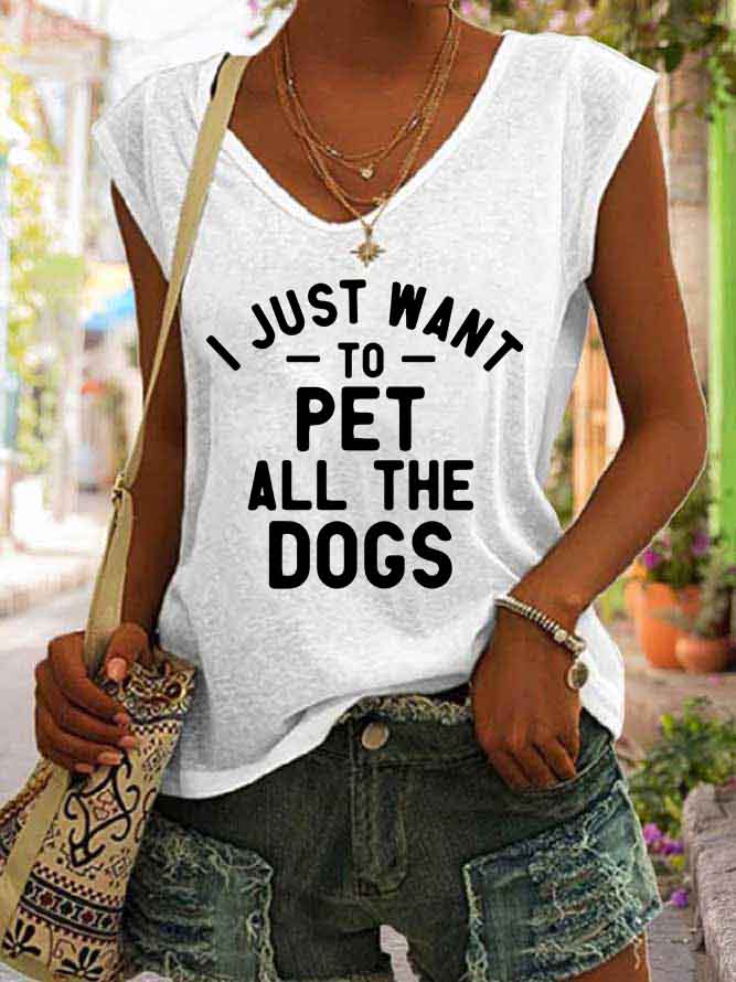 Women's I Just Want To Pet All The Dogs Tank Top